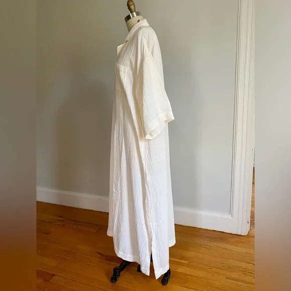 Madewell | Cream Cotton Gauze Button-up Caftan Duster Cover-up | Sz M - Picture 2 of 10